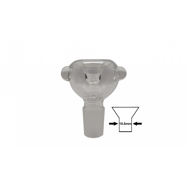 Bong Glaskopf Dickwandig | 18,8mm Schliff | Mit Rollstop | Transparent